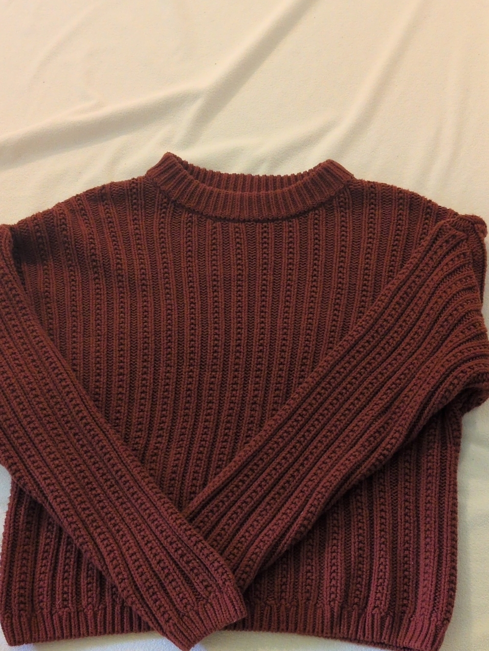 Universal Thread Men's Ribbed Crewneck Sweater - Rust Brown